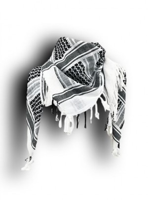 White and Black Head Scarf