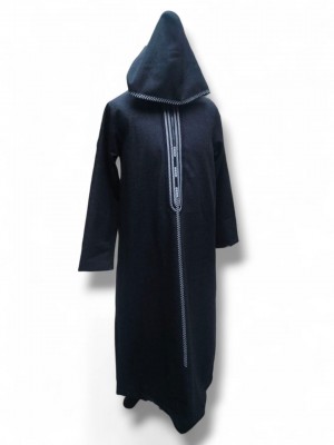 Men Black Wool Thobe 