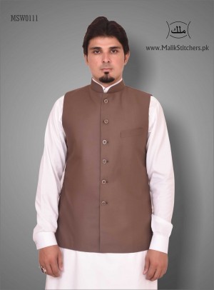 Men Waistcoat for shalwar kameez in khaki