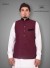 Men Waistcoat for Shalwar Kameez in Maroon Colour